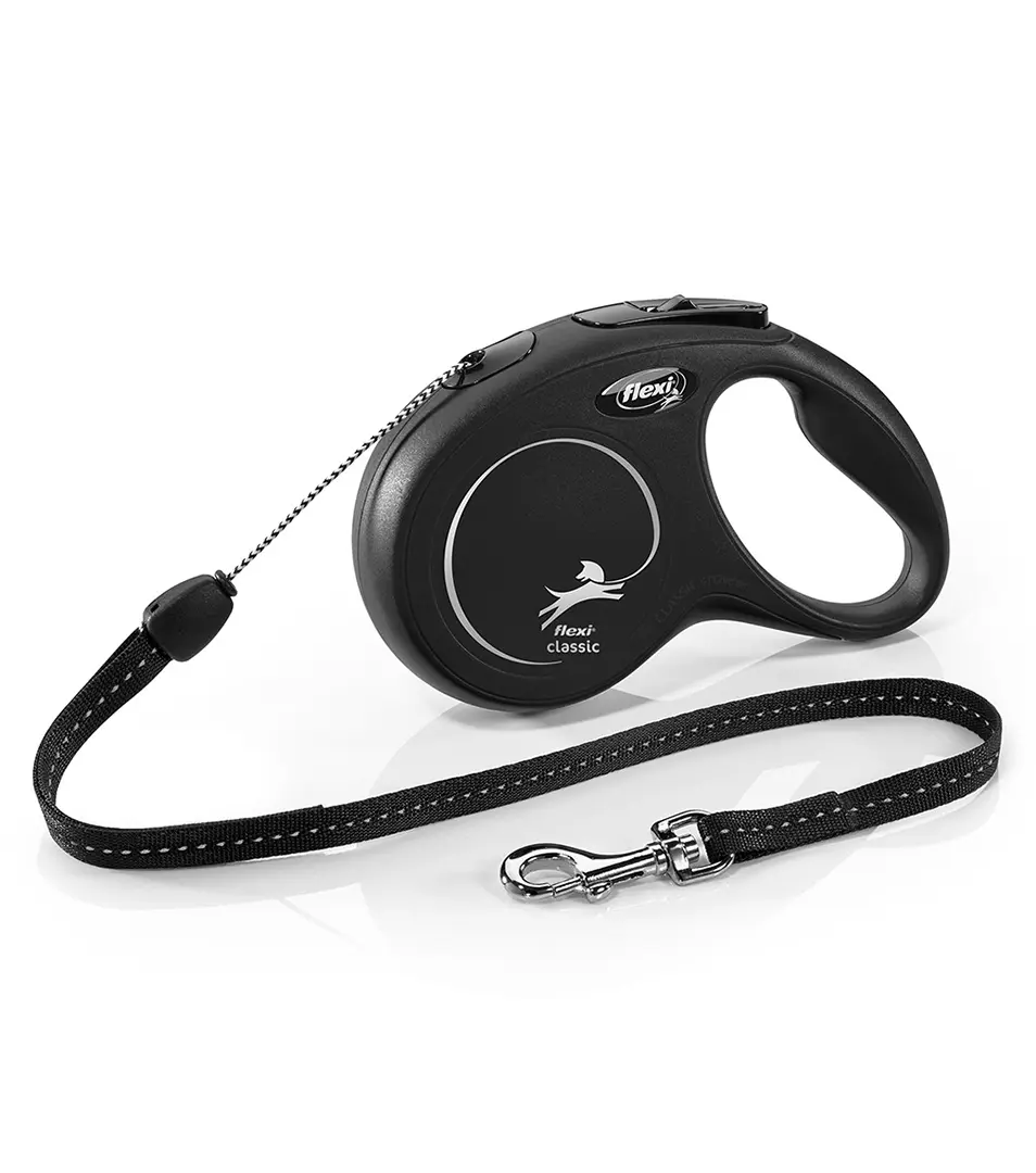 Vodítko Flexi Classic NEW lanko S 8 m čierne (do 12 kg)
