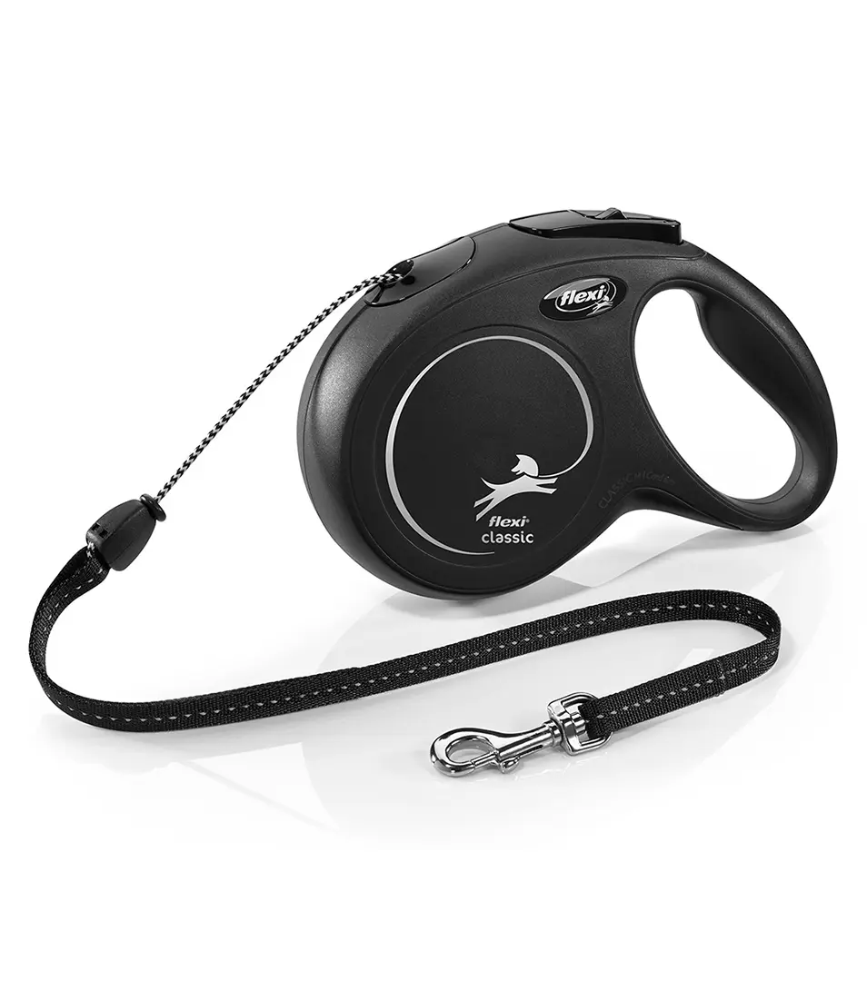 Vodítko Flexi Classic NEW lanko M 8 m čierne (do 20 kg)