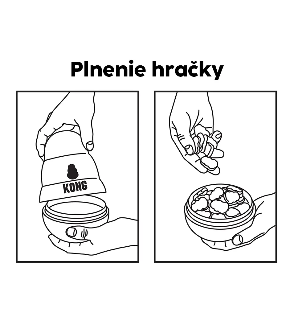 Hračka Kong Dog Wobbler, plniaca, červená, plast,  L