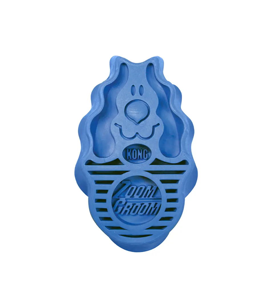 Hrebeň Kong gumový ZoomGroom modrý L - 11,5 × 7 × 2,5 cm