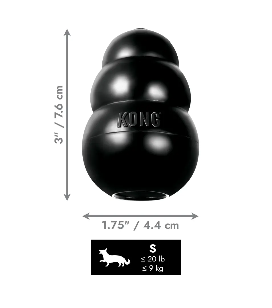 Hračka Kong Dog Extreme Granát čierny, guma prírodná,  S do 9 kg