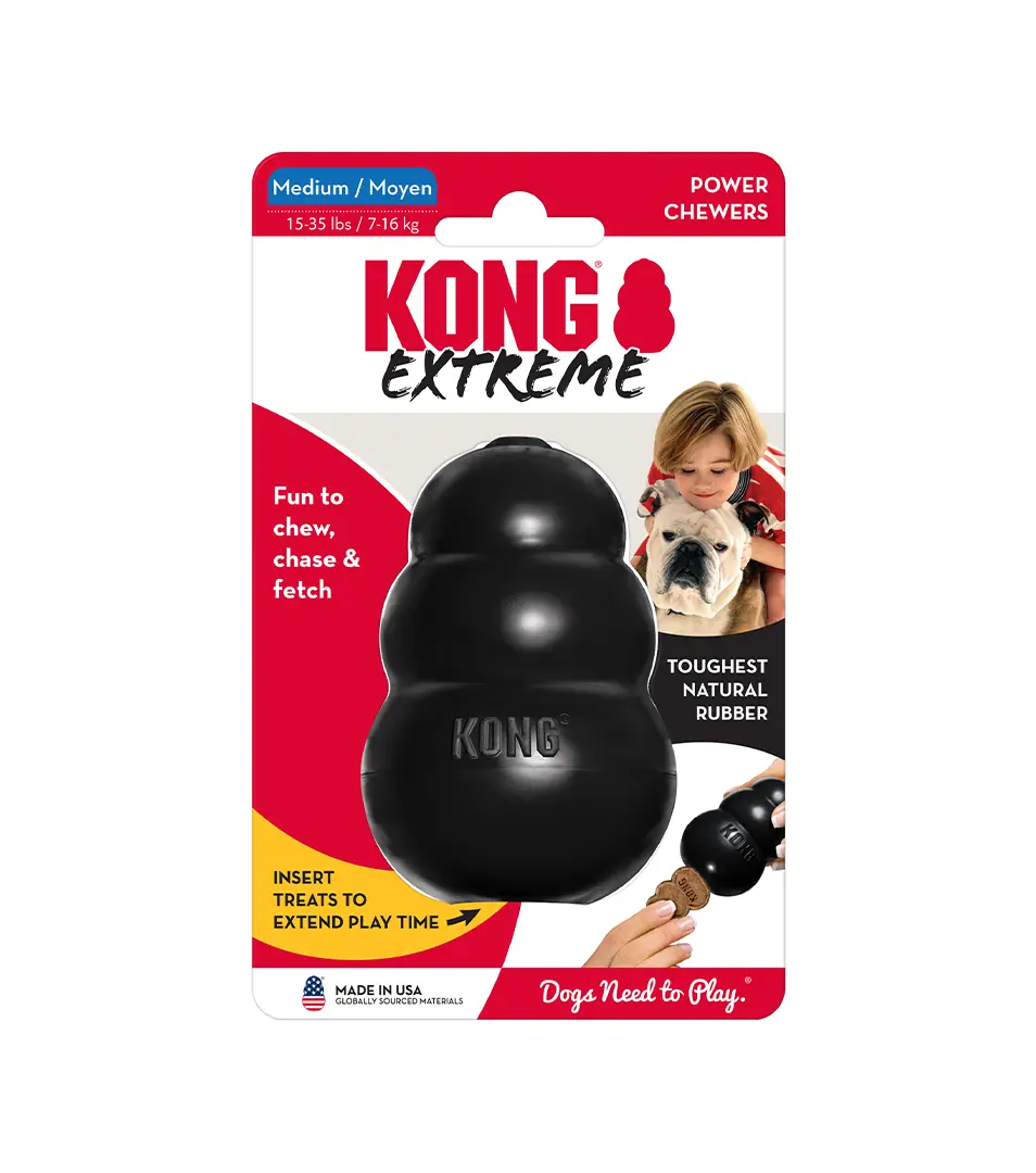 Hračka Kong Dog Extreme Granát čierny, guma prírodná, M 5 - 15 kg