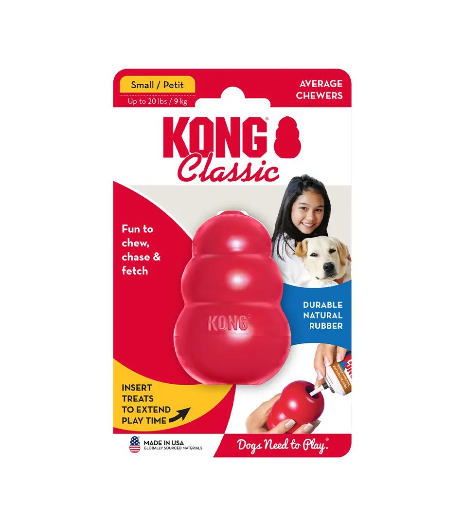 Hračka Kong Dog Classic Granát červený, guma prírodná, S do 9 kg