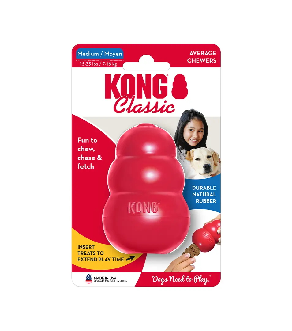 Hračka Kong Dog Classic Granát červený, guma prírodná, M 7-16 kg