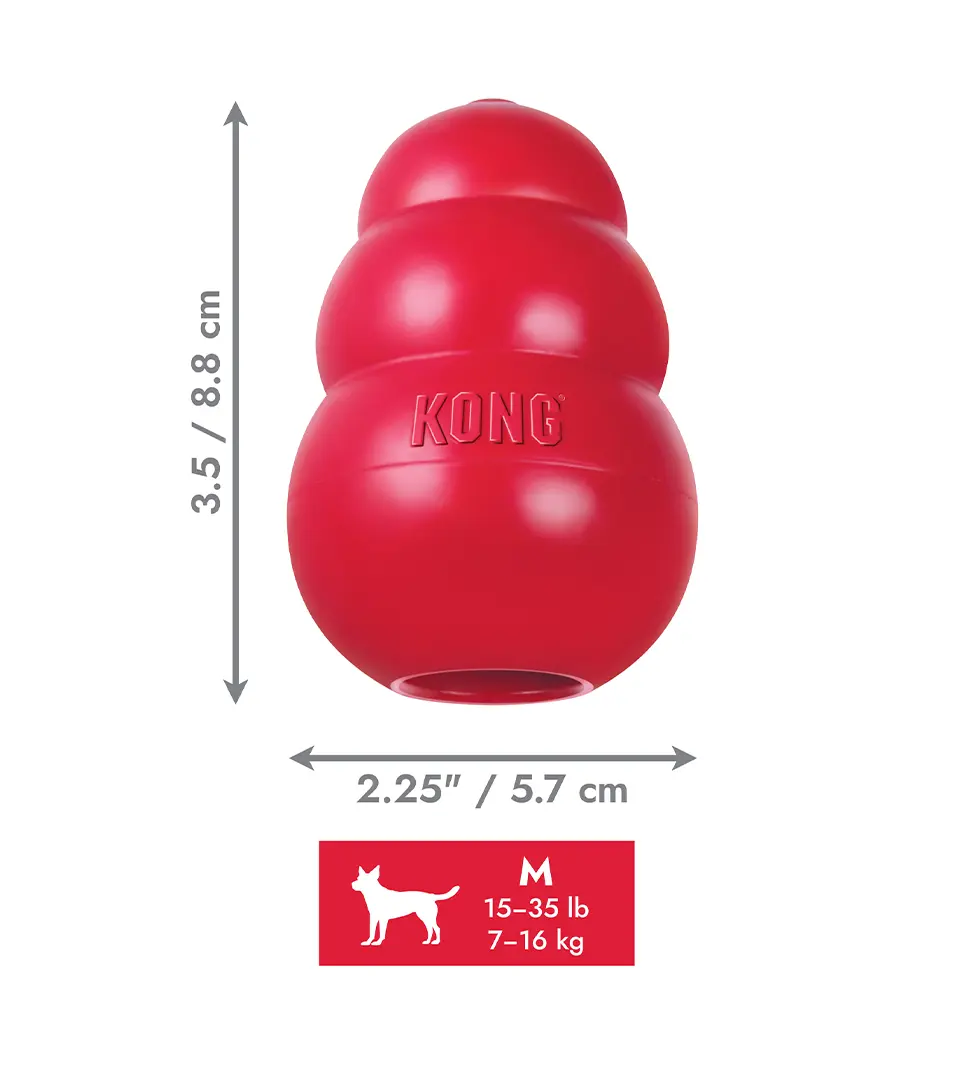 Hračka Kong Dog Classic Granát červený, guma prírodná, M 7-16 kg