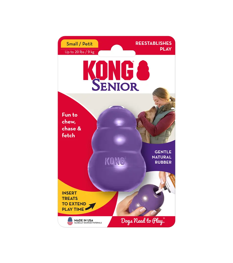 Hračka Kong Dog Senior Granát fialový, guma prírodná, S do 9 kg