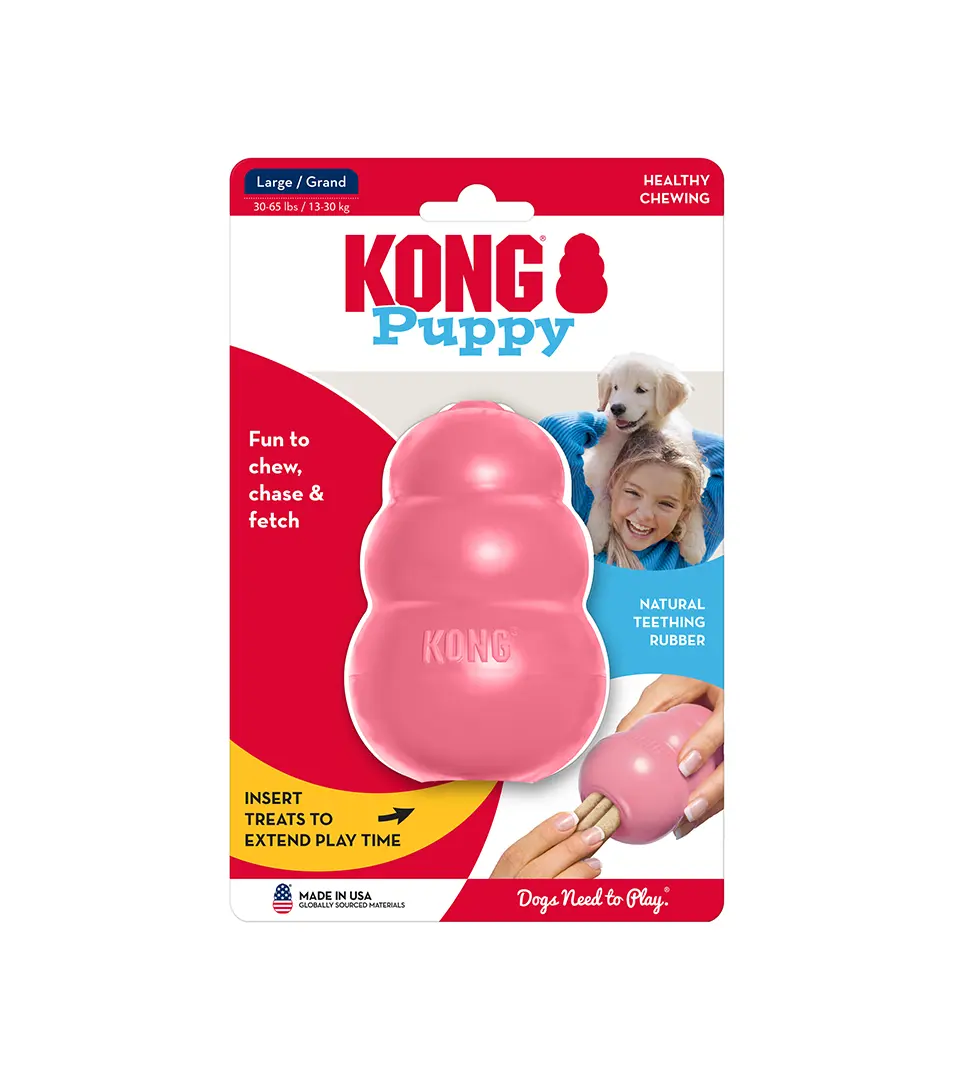 Hračka Kong Dog Puppy Granát modrý/ružový, guma prírodná, L 13-30 kg