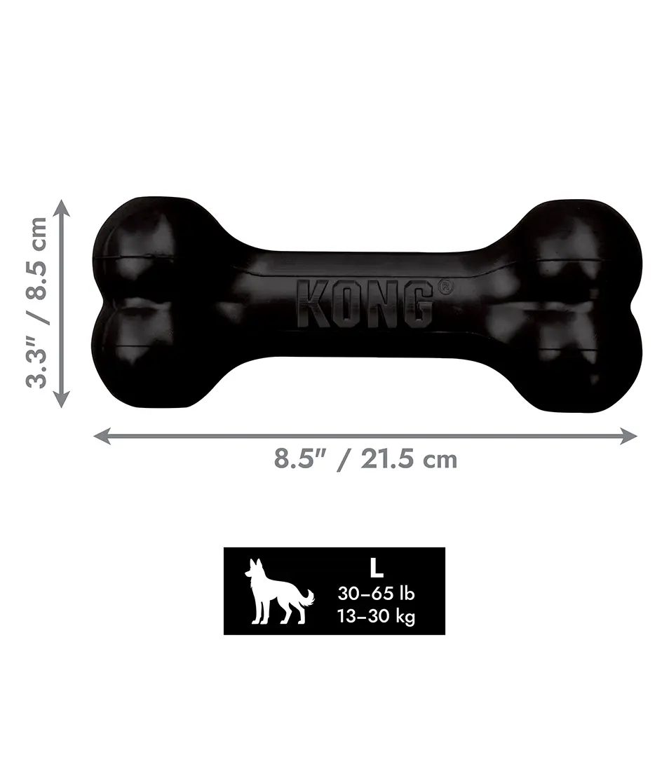 Hračka Kong Dog Extreme Kosť čierna, guma prírodná, L