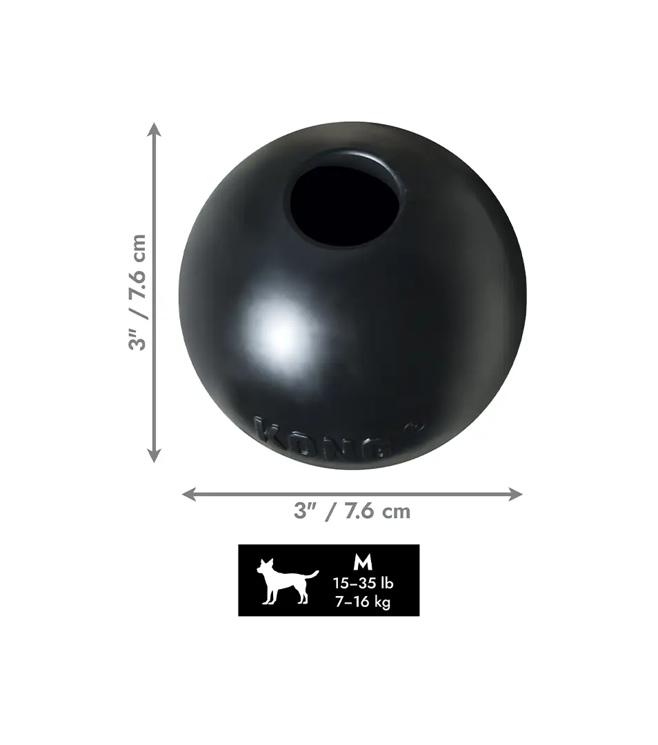 Hračka Kong Dog Extreme Lopta čierna, guma prírodná, M/L 13-30 kg