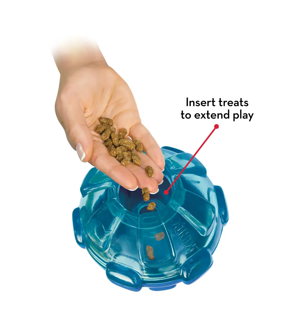 Hračka Kong Dog Rewards Lopta plniaca, modrá, guma termoplastická, L - priemer 10,5 cm