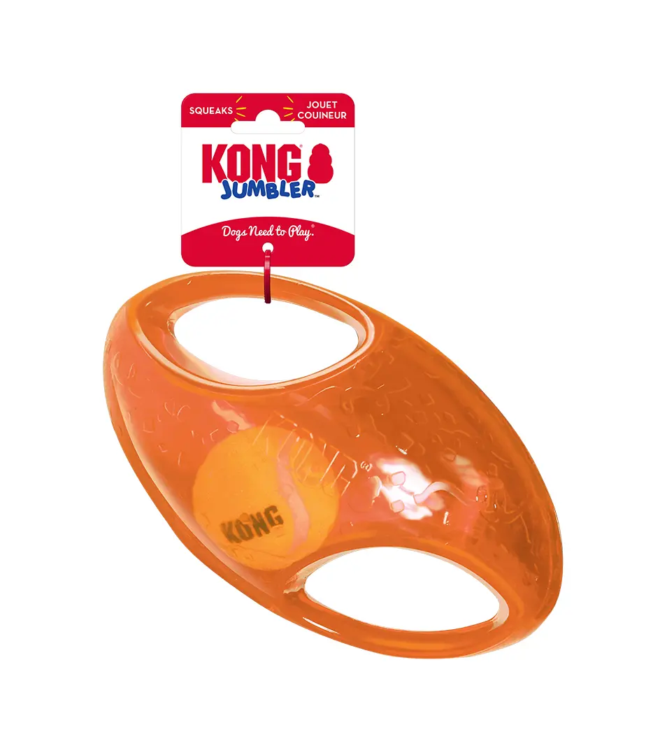 Hračka Kong Dog Jumbler Lopta futbalová s pískatkom, guma termoplastická, M/L