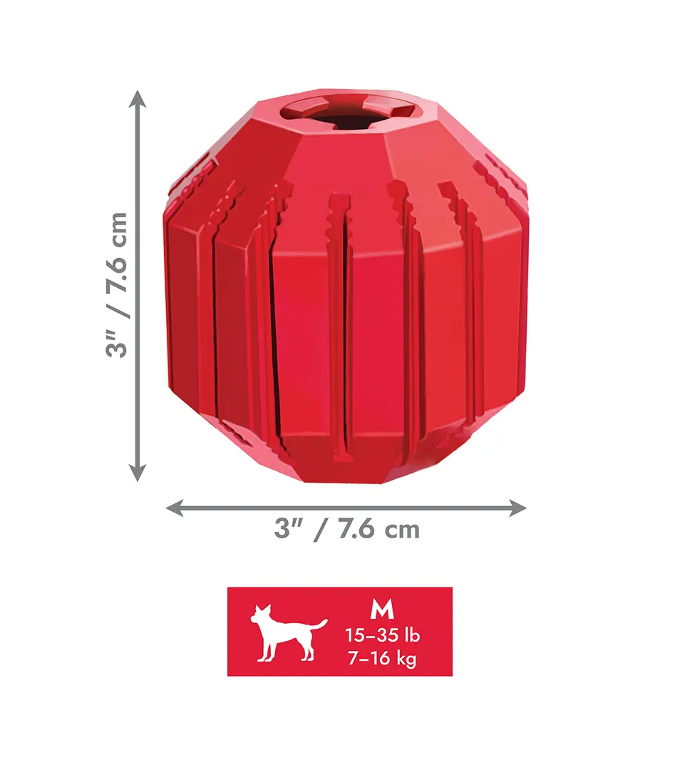Hračka Kong Dog Dental Lopta plniaca, červená, guma prírodná, M