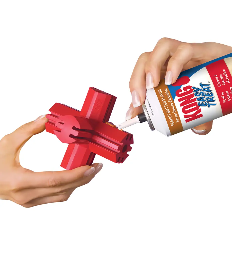 Hračka Kong Dog Dental Jump'N Jack, plniaca, červená, guma prírodná, M