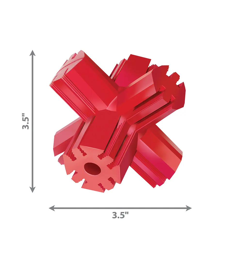 Hračka Kong Dog Dental Jump'N Jack, plniaca, červená, guma prírodná, M