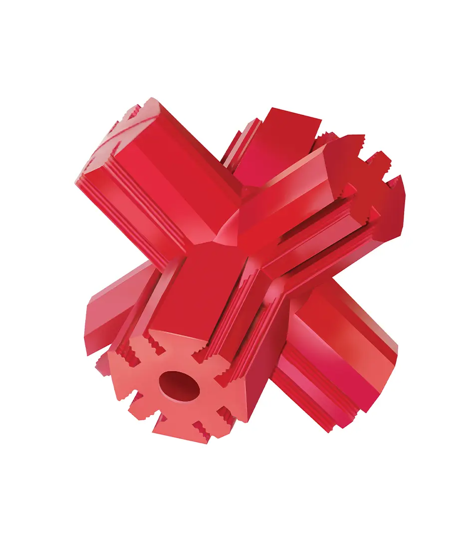 Hračka Kong Dog Dental Jump'N Jack, plniaca, červená, guma prírodná, L