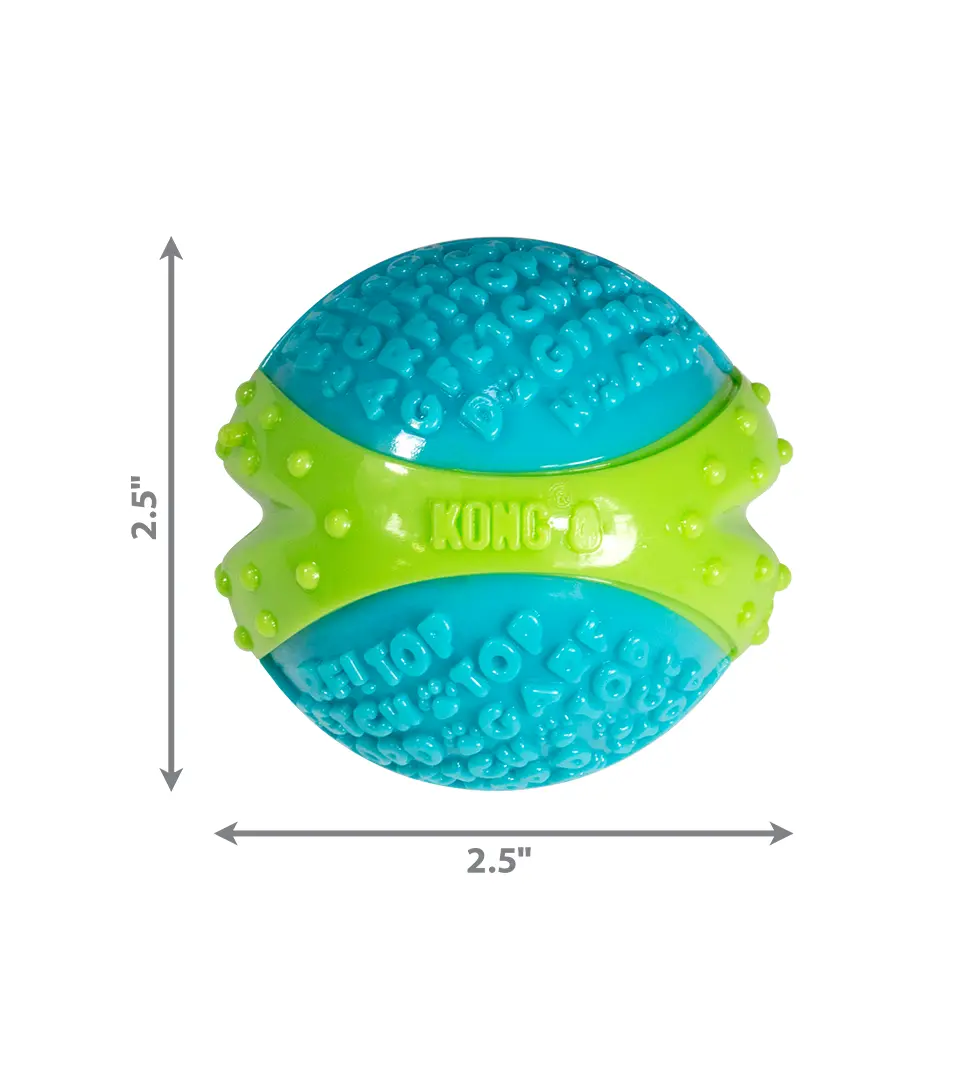 Hračka Kong Dog Corestrength Lopta, zeleno-modrá, guma, L - 7 cm