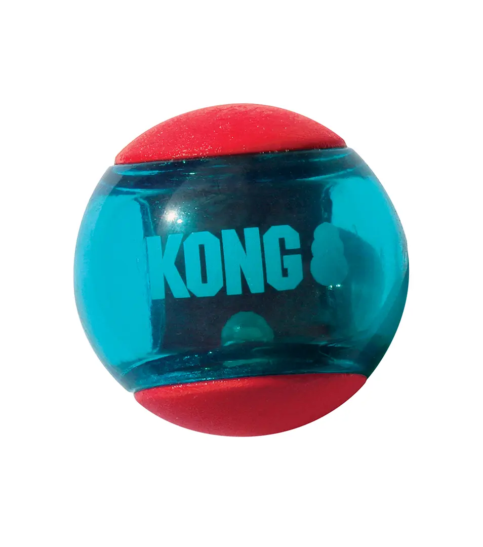 Hračka Kong Dog Squeezz Action Lopta s pískatkom, guma termoplastická, M (3ks/bal.)