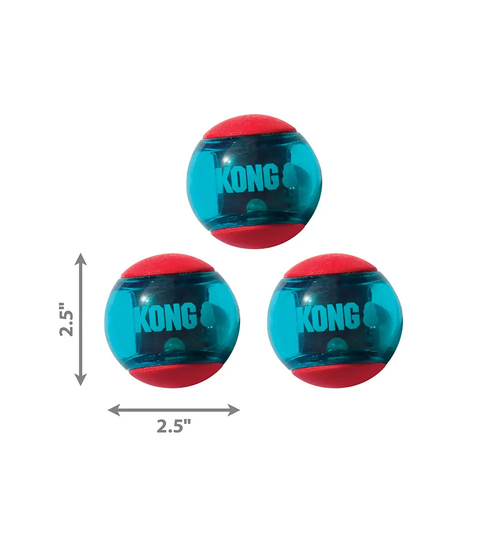 Hračka Kong Dog Squeezz Action Lopta s pískatkom, guma termoplastická, M (3ks/bal.)