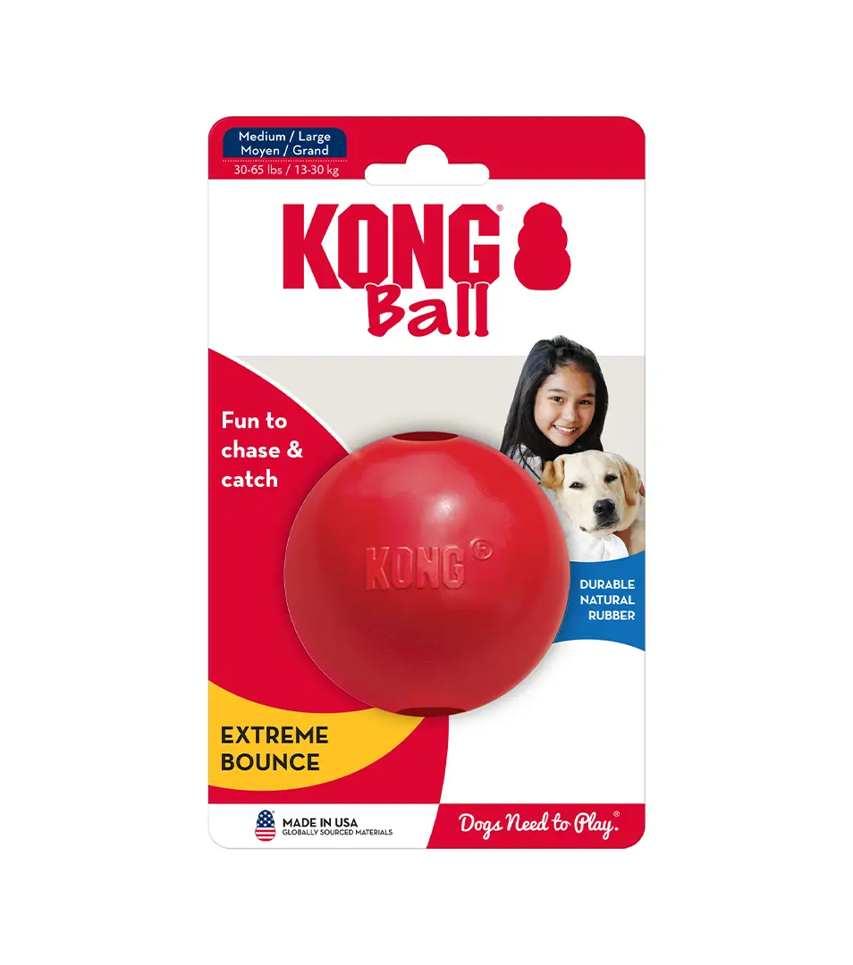 Hračka Kong Dog Classic Lopta červená, guma prírodná, M/L 13-30 kg