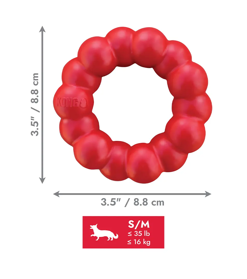 Hračka Kong Dog Classic Kruh červený, guma prírodná, S/M
