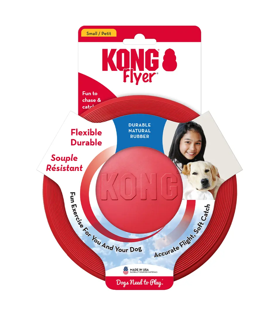 Hračka Kong Dog Classic Flyer frisbee, červený, guma prírodná, S