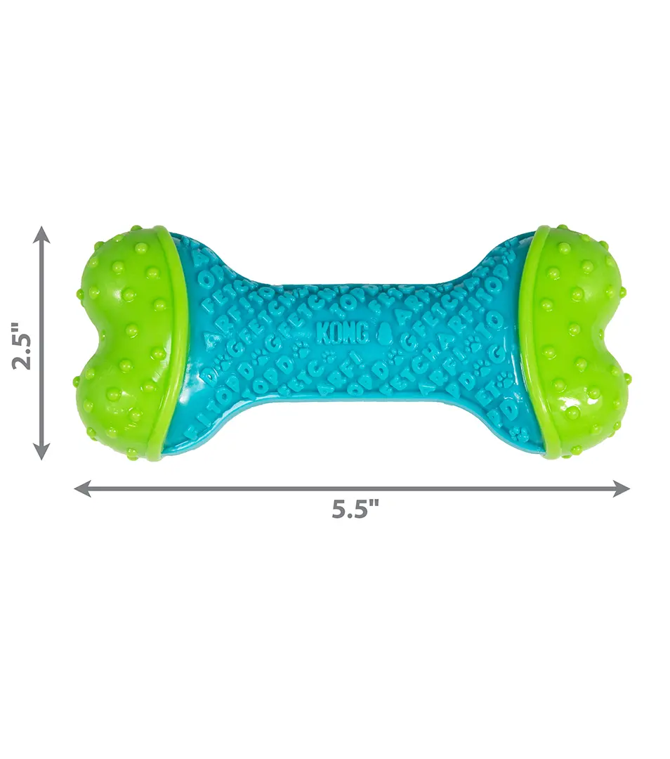 Hračka Kong Dog Corestrength Kosť, zeleno-modrá, guma, S/M
