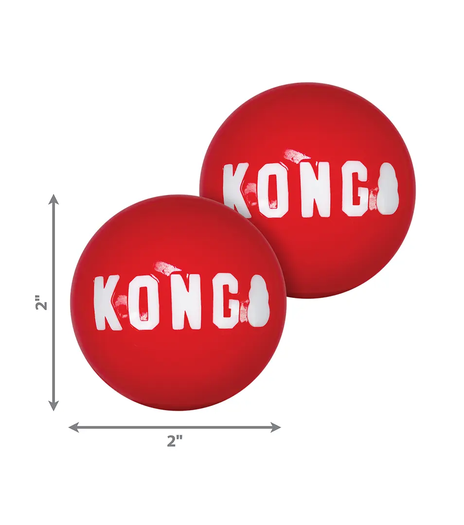 Hračka Kong Dog Signature Lopta červená, guma termoplastická, S (2 ks/ bal.)