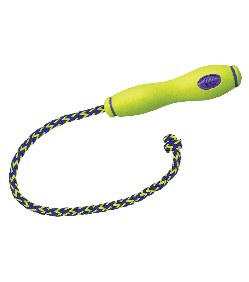 Hračka Kong Dog Airdog Tyč s lanom, aportovacia, pískacia tenis, guma vulkanizovaná, L