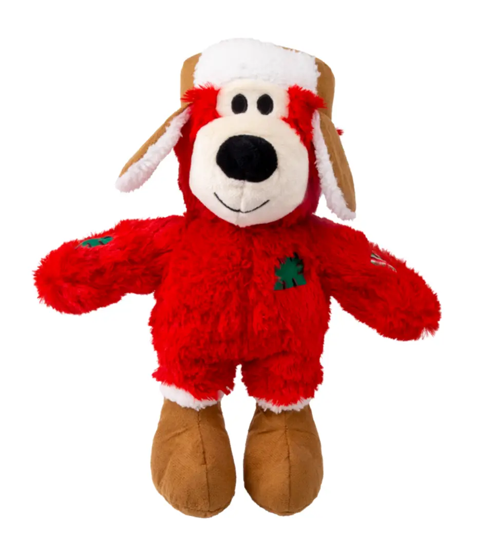 Hračka Kong Dog Holiday  Wild Knots Bear Assorted s pískatkom,polyester ,rôzne farby S/M