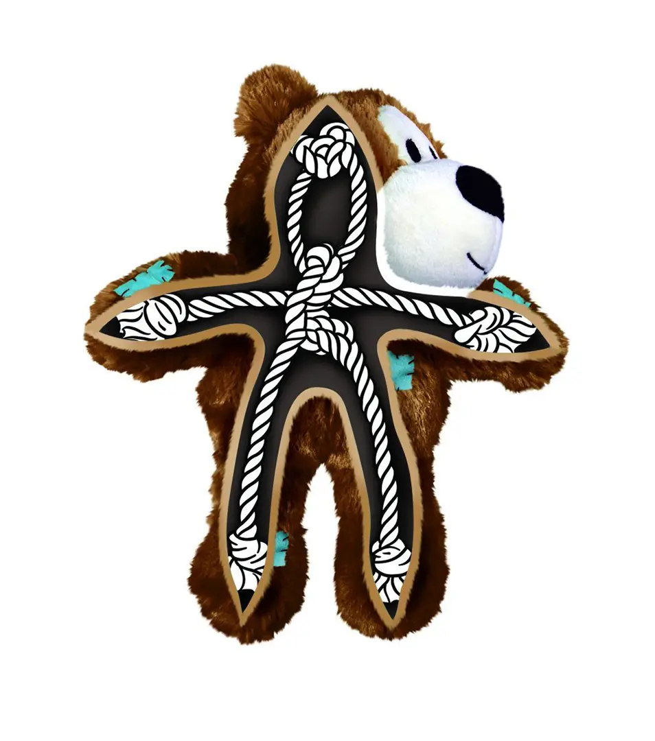 Hračka Kong Dog Wild Knots Preťahovadlo Medvedík s pískatkom, polyester, M/L