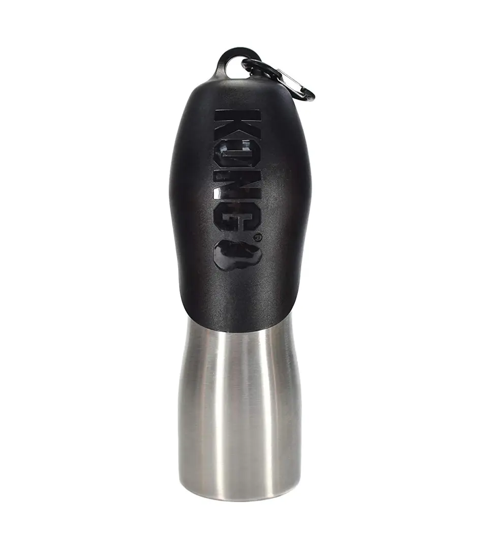 Fľaša na vodu nerezová pre psa, čierna KONG H2O (740ml/25oz) Stainless Steel Bottle Black