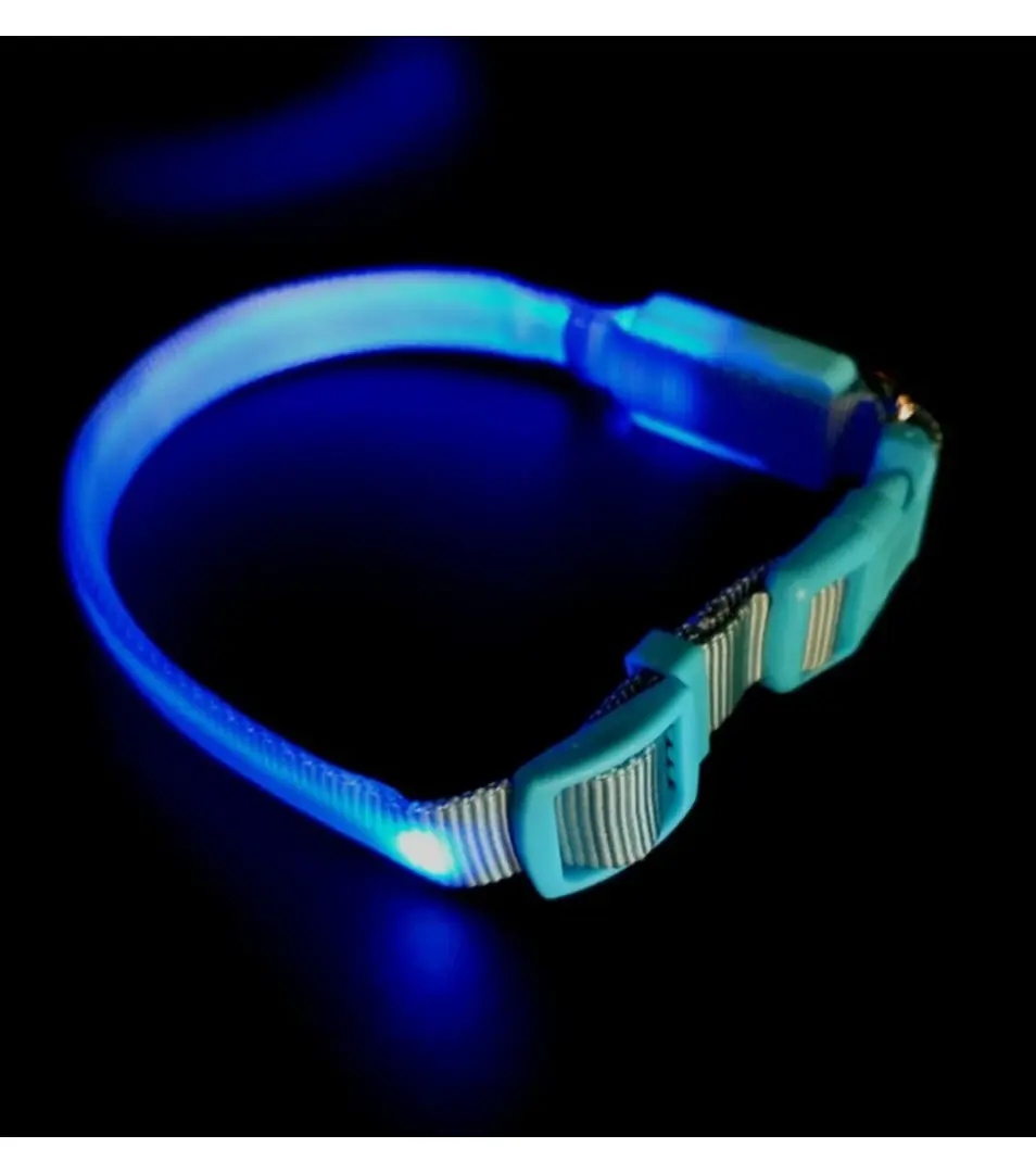 BAFPET Svietiaci obojok 1+1 ZADARMO Farba: Svetlo modrá, Rozmer: 15mm x 28-38cm 06116