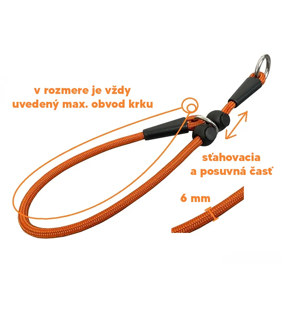 BAFPET Polosťahovací lanový obojok | Rozmer: 6 mm x 50 cm | Mix farieb | 15143