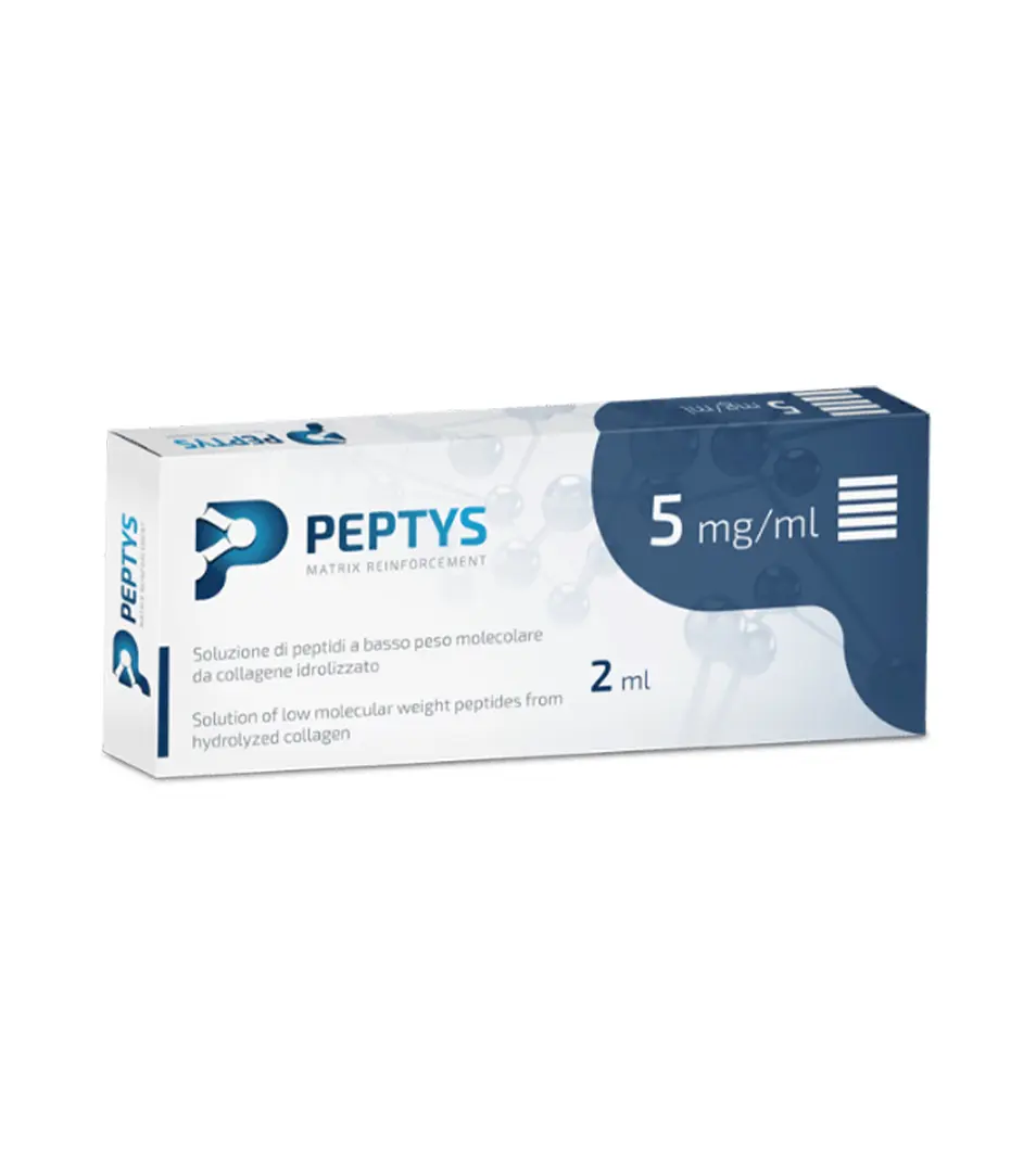 PEPTYS 5 roztok peptidov PEP-52 z kolagénu 5 mg/ml (injekcia predplnená, nízkomolekulárne peptidy (LWP) 1x2 ml)