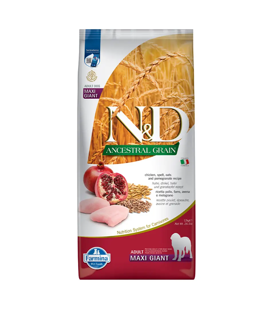 Farmina N&D dog AG adult giant maxi, chicken, spelt, oats & pomegranate 12 kg