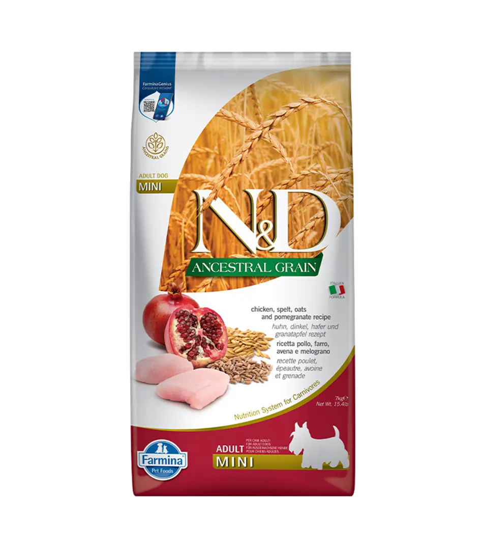 Farmina N&D dog AG adult mini, chicken, spelt, oats & pomegranate 7 kg
