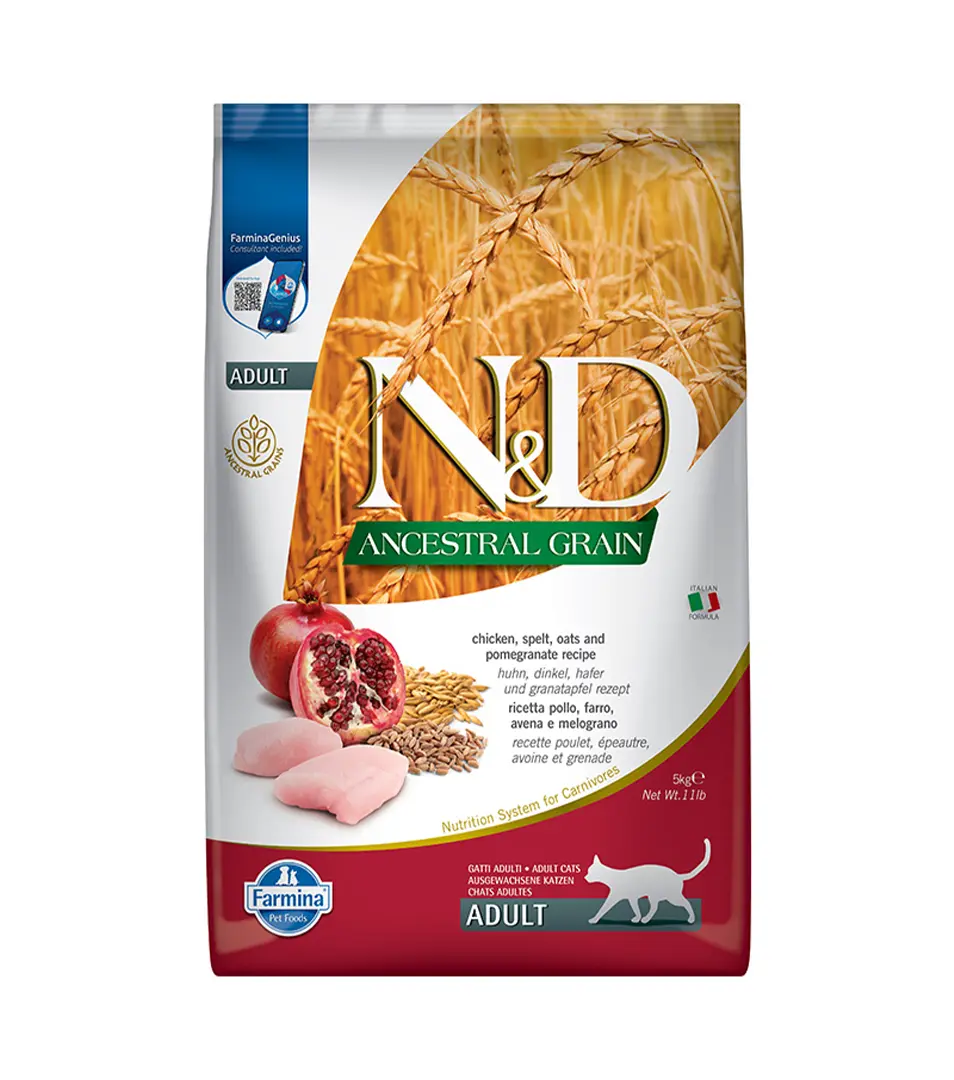 Farmina N&D cat AG adult, chicken, spelt, oats & pomegranate 5 kg