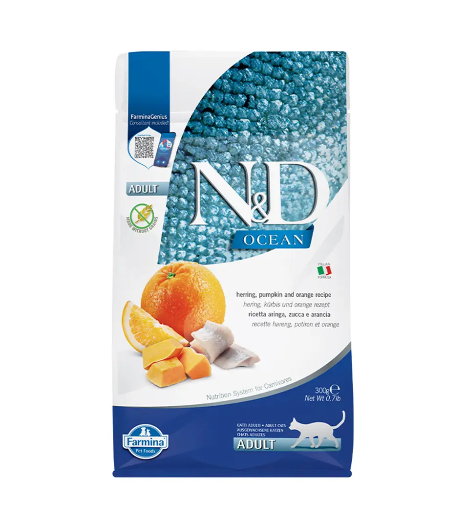 Farmina N&D cat OCEAN PUMPKIN (GF) adult, herring & orange 0,3 kg