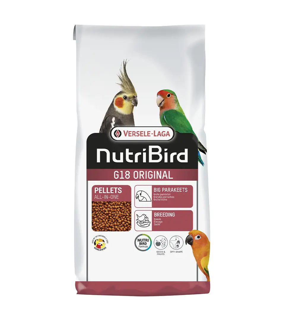 VL Orlux NutriBird G18 Original- extrudy pre chov a preperovanie stredne veľkých papagájov s ovocím 10 kg