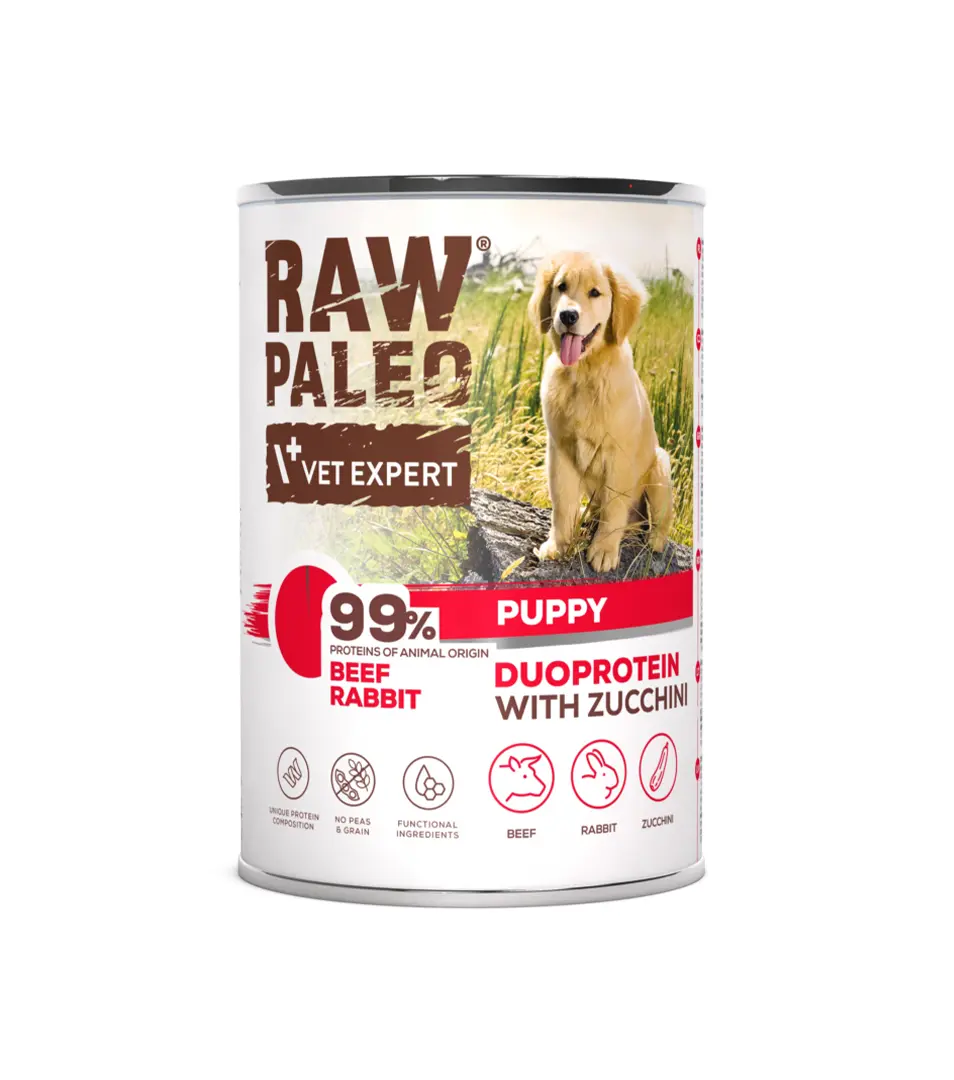 VetExpert Raw Paleo puppy beef konzerva 400 g