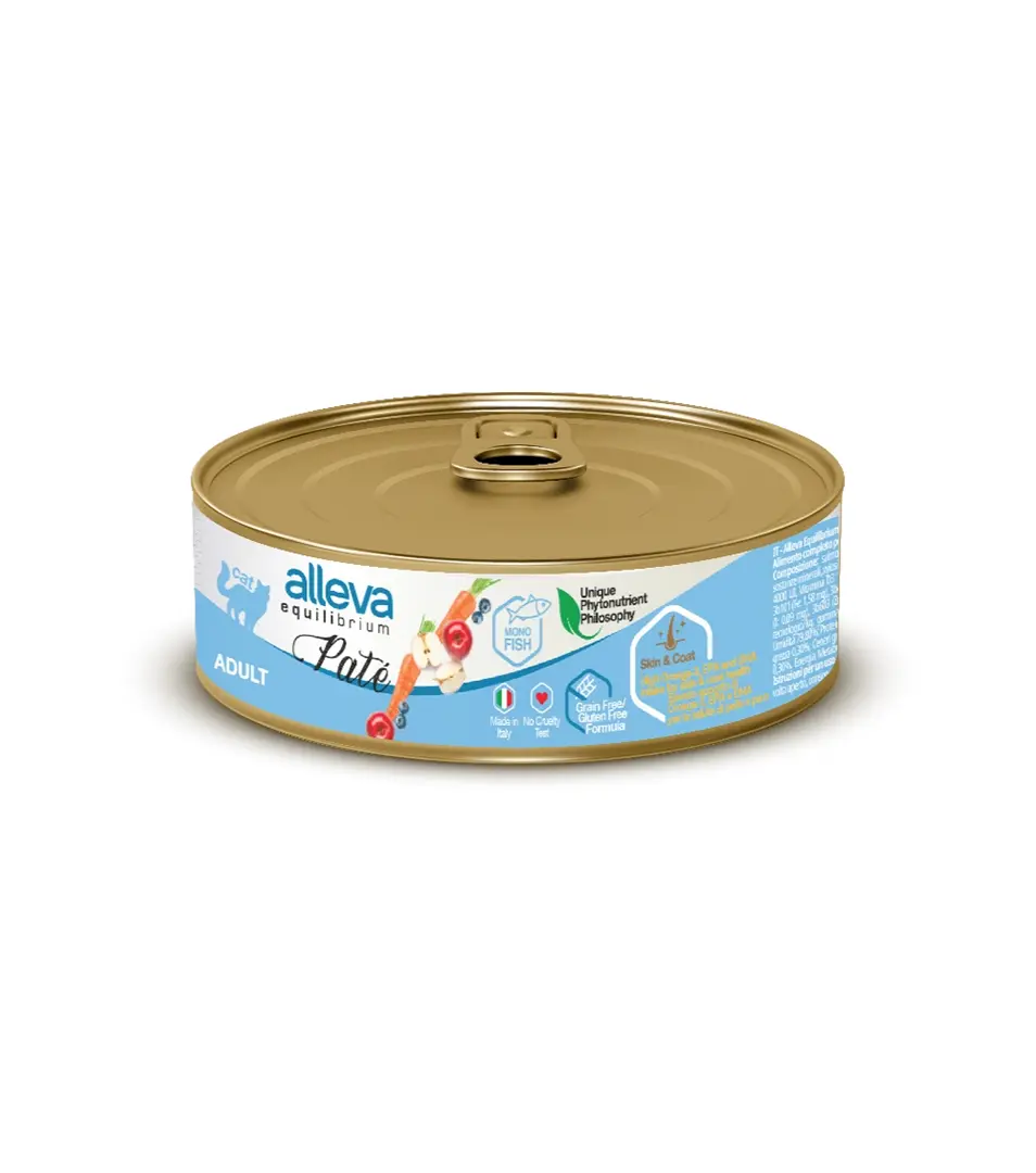 Alleva EQUILIBRIUM cat wet pate Sterilized salmon 85 g konzerva