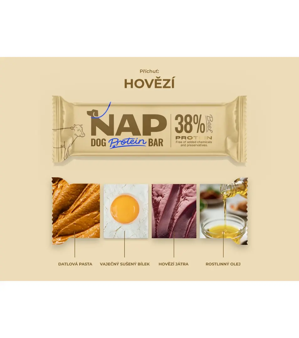 NAP Proteínová tyčinka pre psy hovädzia 50g