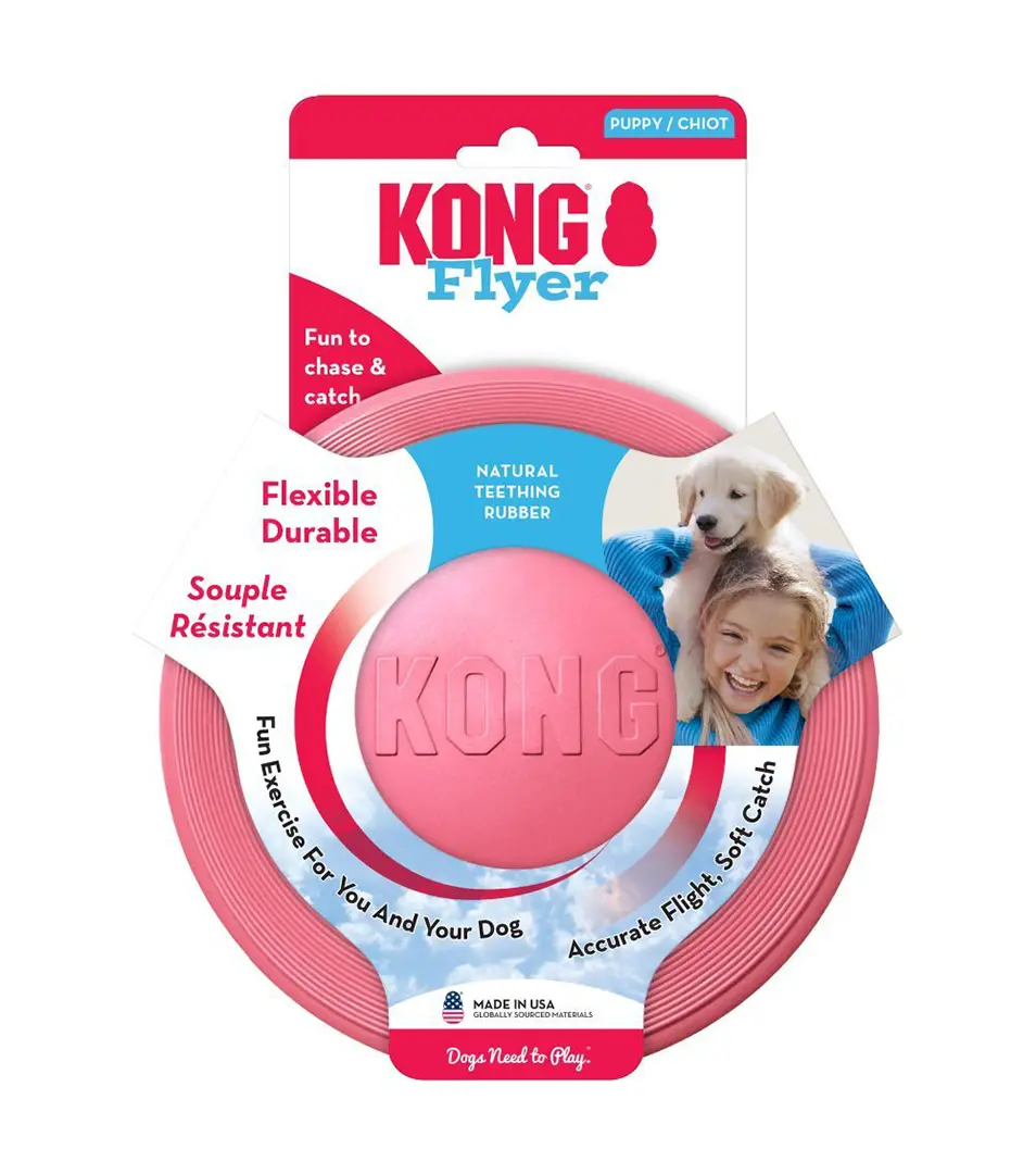 Hračka Kong Puppy Flyer disk pre šteniatka S prírodná guma