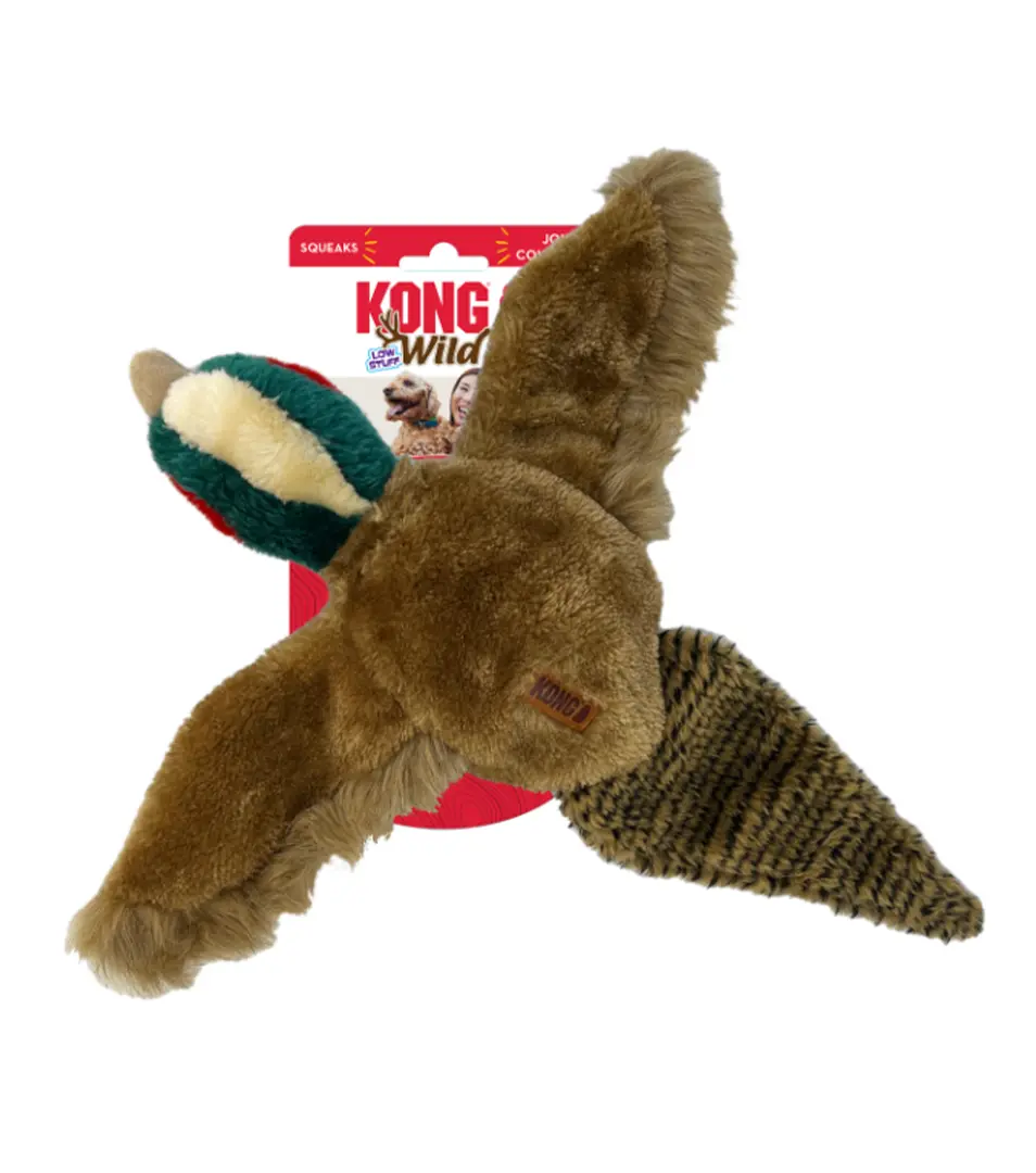 Hračka Kong Dog Wild Low Stuff Bažant s pískatkom M polyester