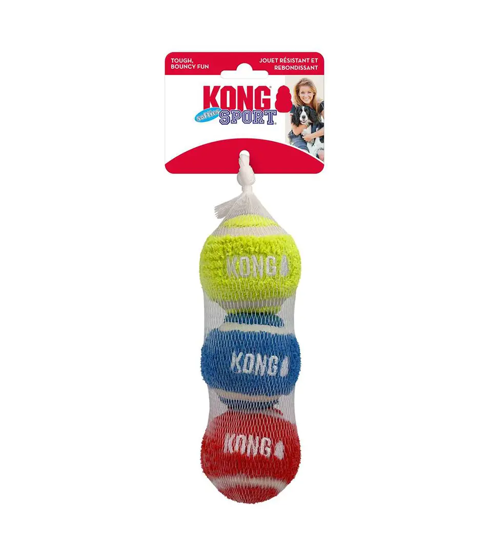 Hračka Kong Dog Sport Softies Loptičky tenis 3ks guma vulkanizovaná M