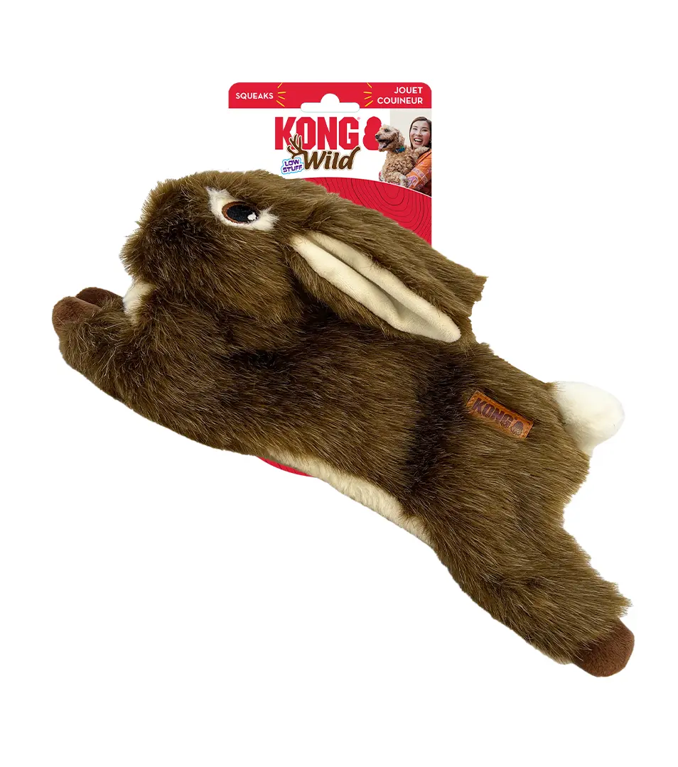 Hračka Kong Dog Wild Low Stuff Rabbit zajačik s pískatkom M EU polyester