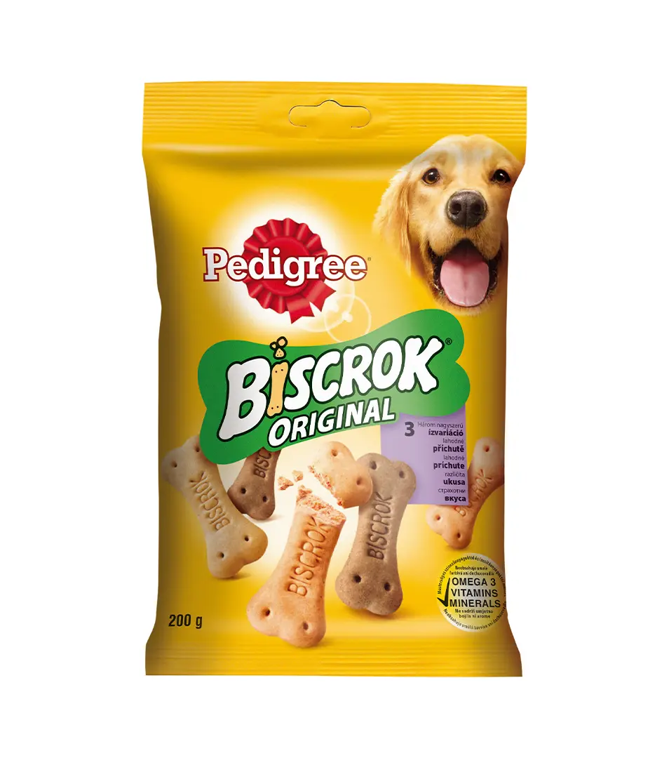 Pamlsok Mars PEDIGREE dog Biscrok s hovädzím & kuracím mäsom a jahňacou príchuťou 200 g