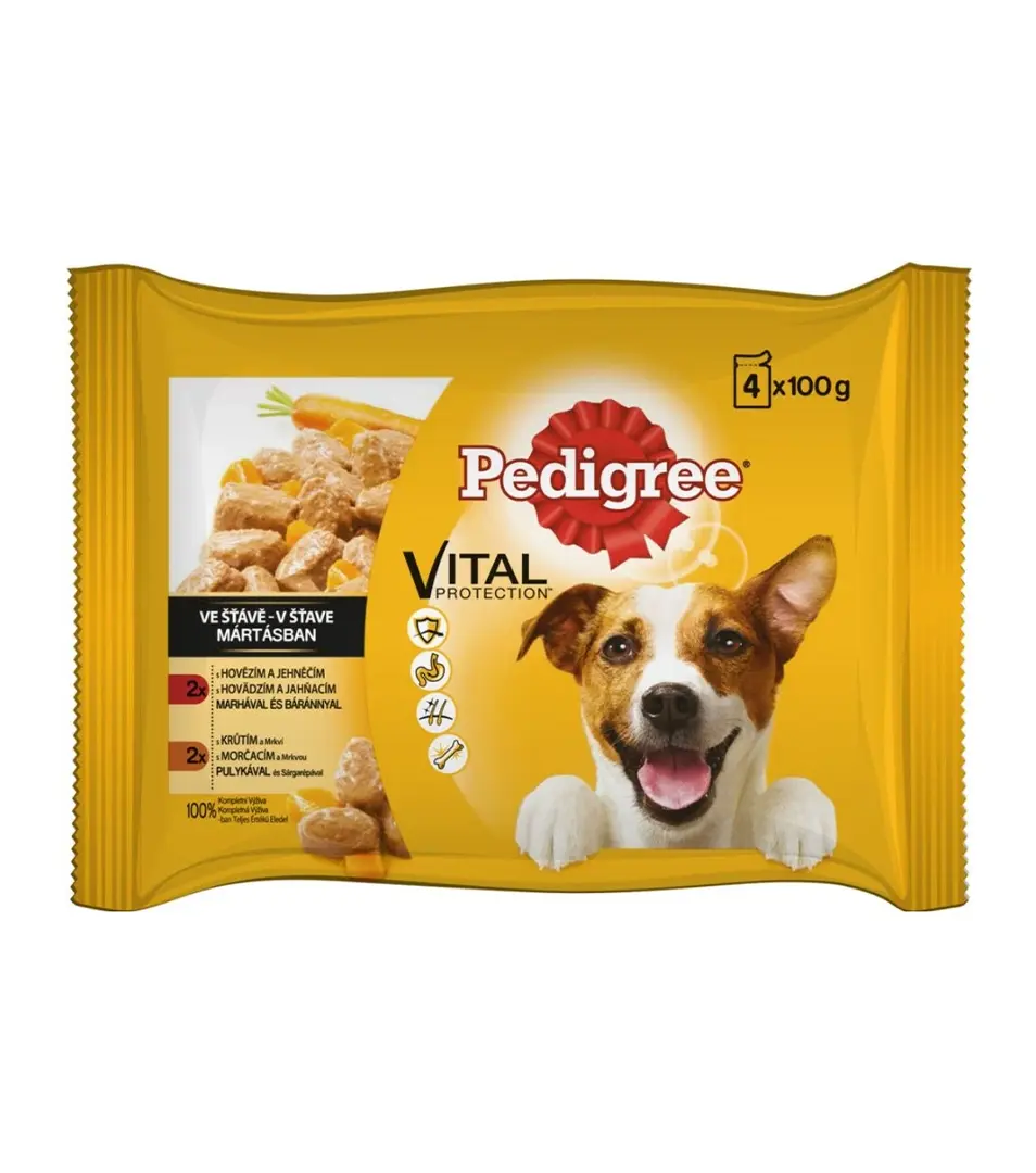 Mars PEDIGREE kapsička dog ADULT Multipack HD a králik & morka a mrkva v šťave 4 x 100 g