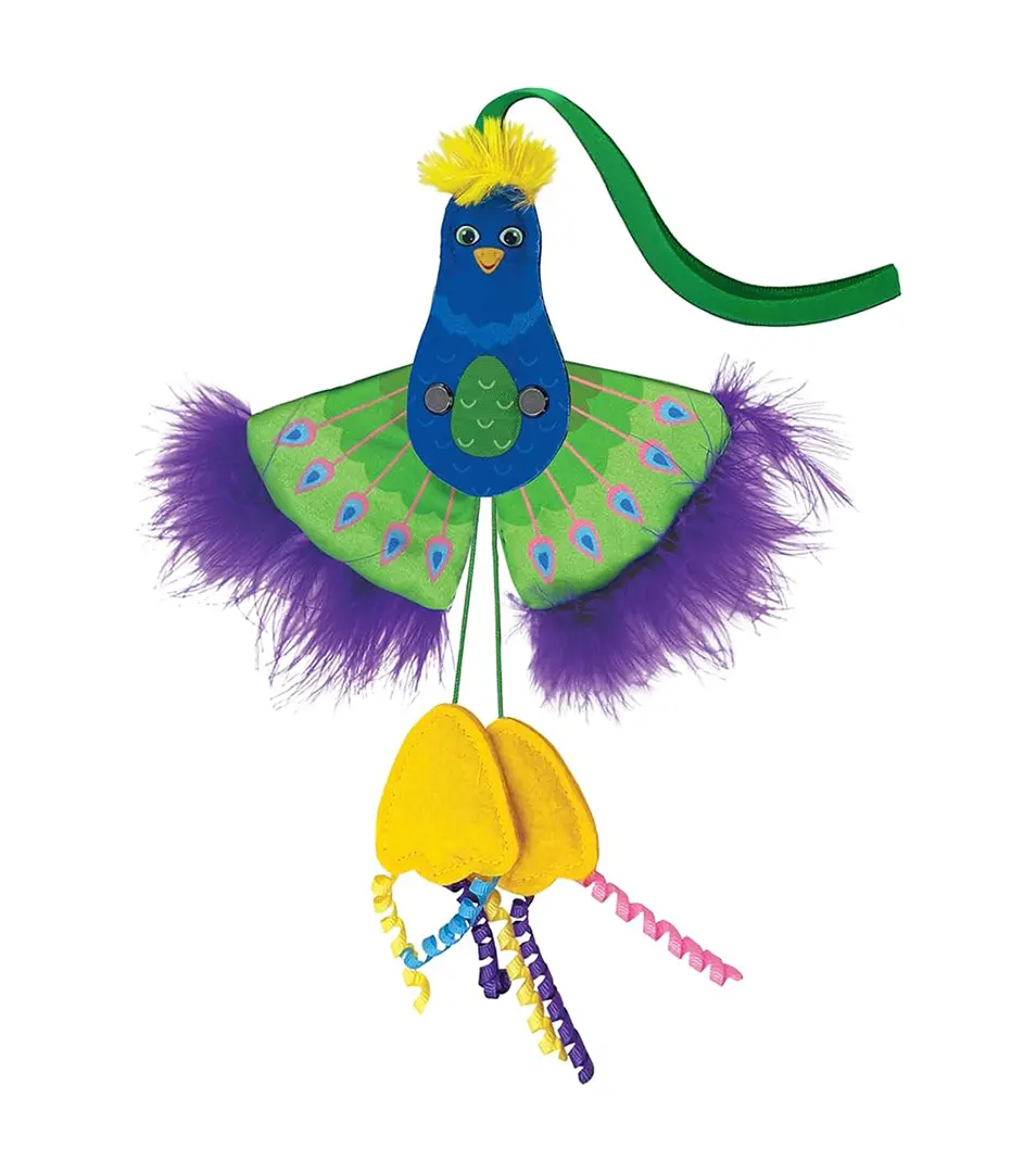 Hračka Kong Cat Connects™ Peacock Páv farebný polyester