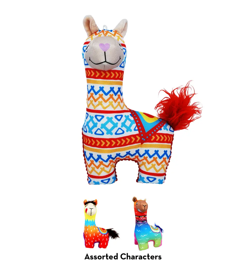 Hračka Kong Dog Ballistic Vibez Lama s pískatkom, polyester S/M